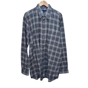 Oscar De La Renta Cotton Grey Plaid Size LT